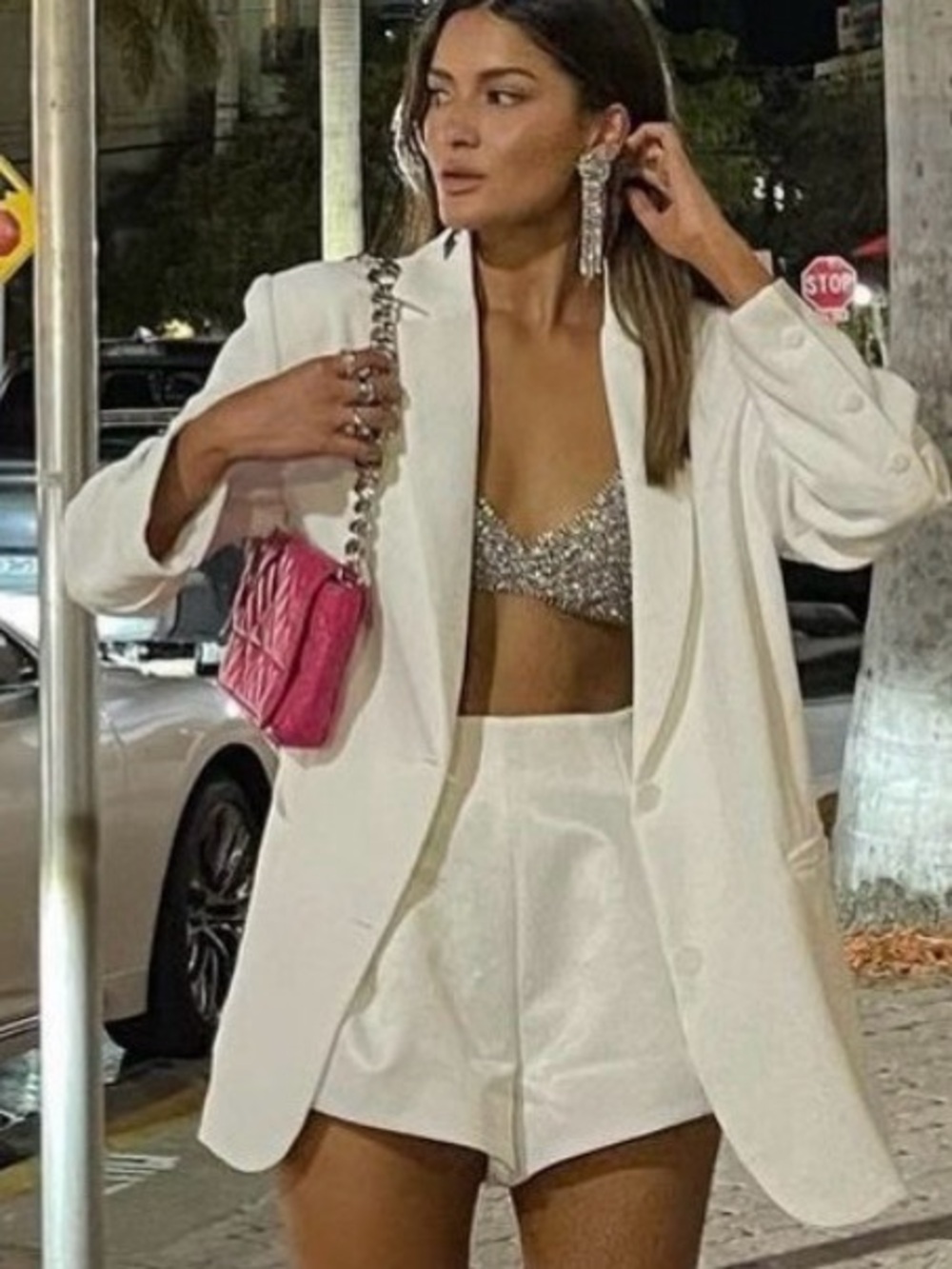 Zara Off-White Linen-Blend Single-Breasted Blazer